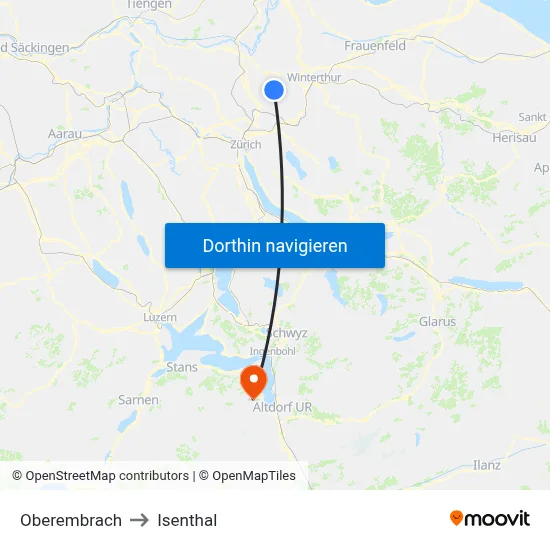 Oberembrach to Isenthal map