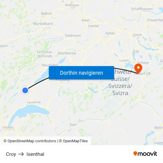 Croy to Isenthal map