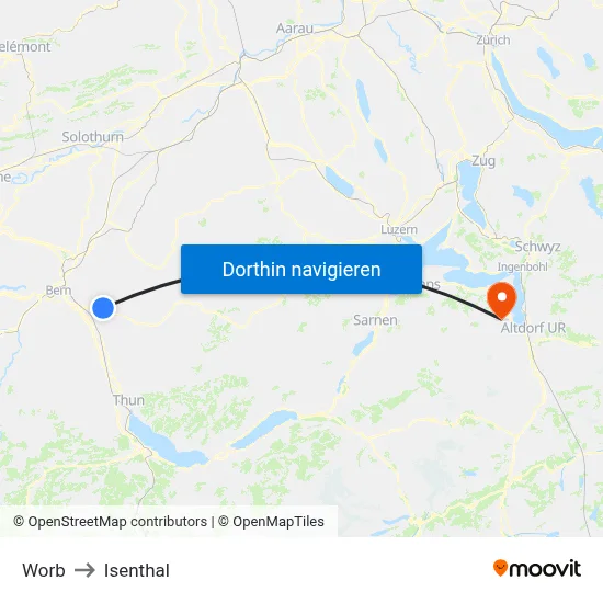 Worb to Isenthal map