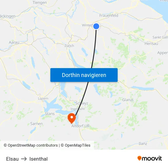Elsau to Isenthal map