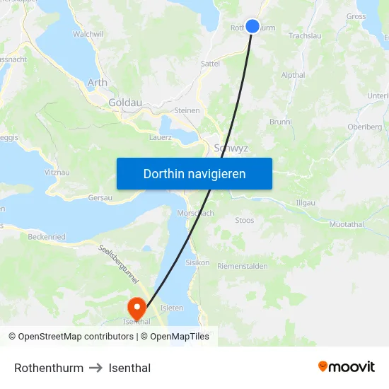 Rothenthurm to Isenthal map