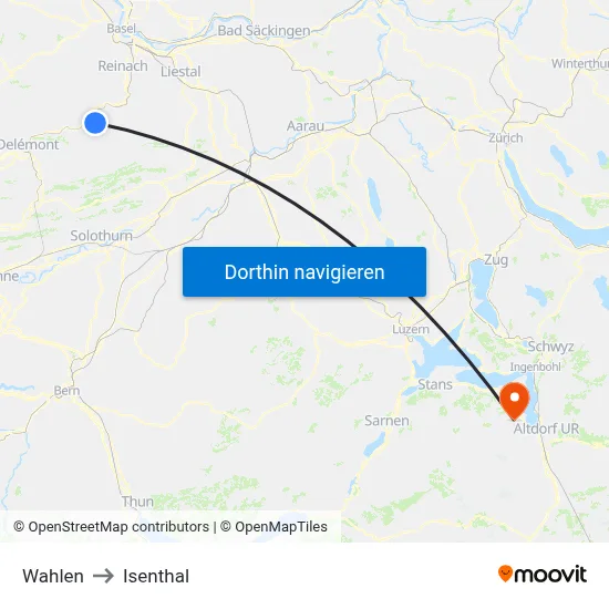 Wahlen to Isenthal map