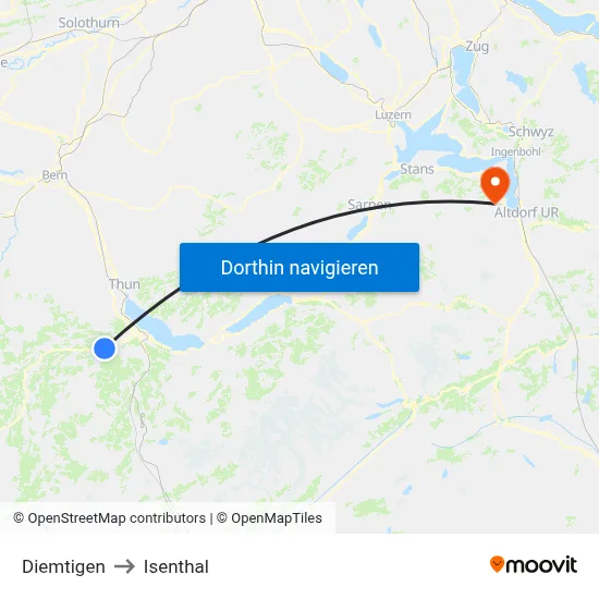 Diemtigen to Isenthal map
