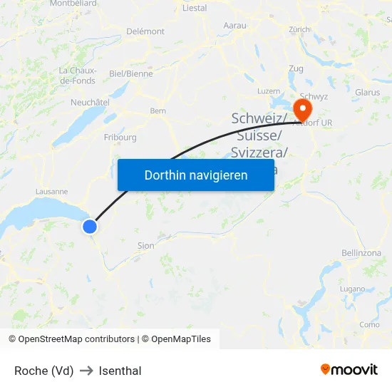 Roche (Vd) to Isenthal map