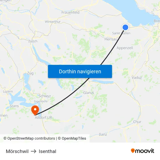 Mörschwil to Isenthal map