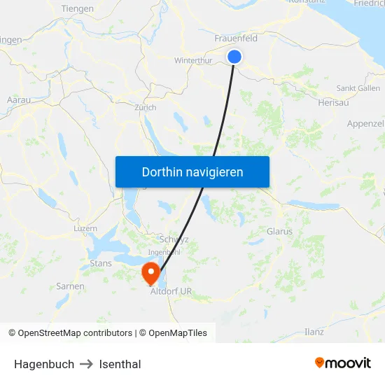 Hagenbuch to Isenthal map