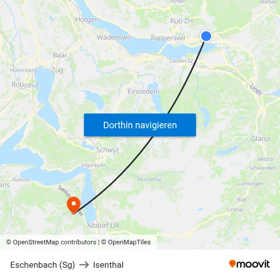 Eschenbach (Sg) to Isenthal map