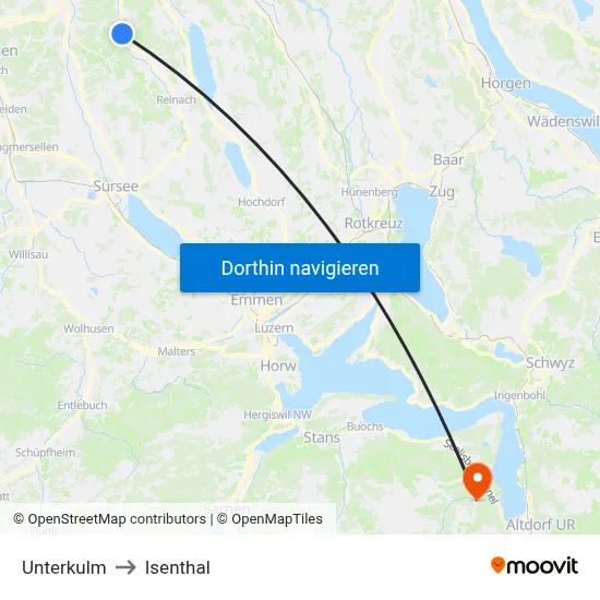 Unterkulm to Isenthal map