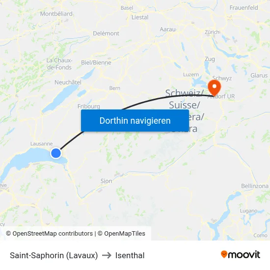 Saint-Saphorin (Lavaux) to Isenthal map