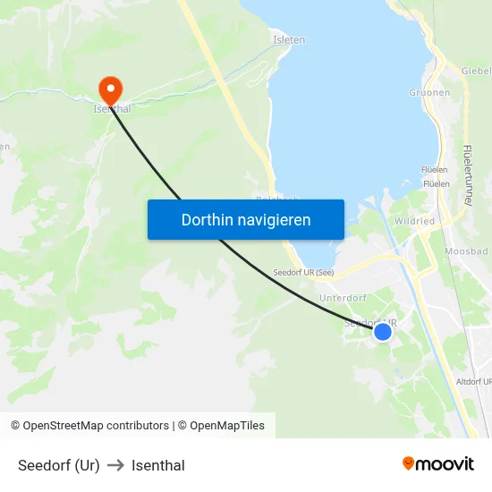 Seedorf (Ur) to Isenthal map