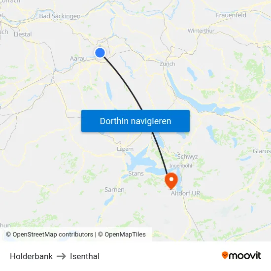 Holderbank to Isenthal map