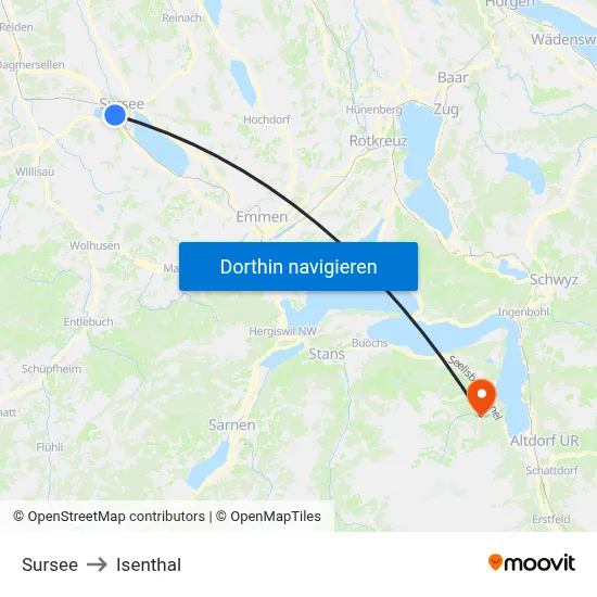 Sursee to Isenthal map