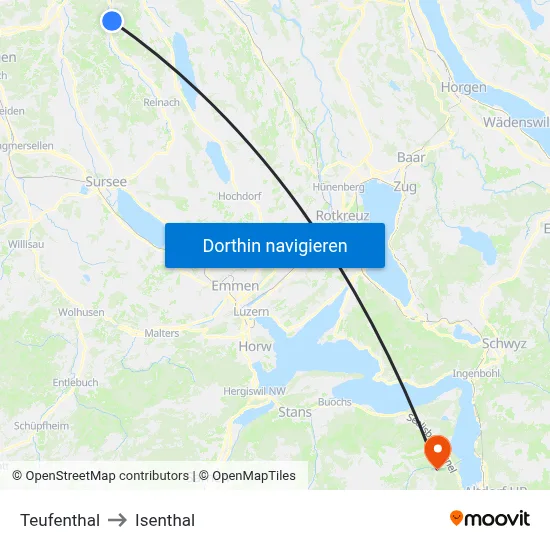Teufenthal to Isenthal map