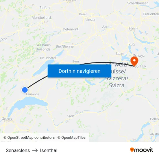 Senarclens to Isenthal map