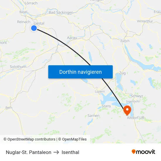 Nuglar-St. Pantaleon to Isenthal map