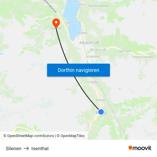 Silenen to Isenthal map