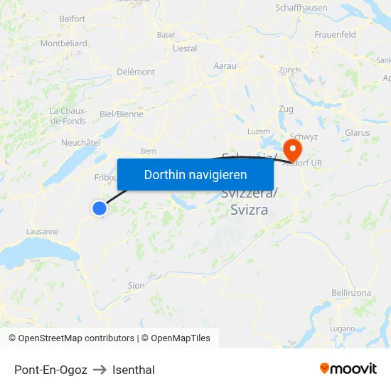 Pont-En-Ogoz to Isenthal map