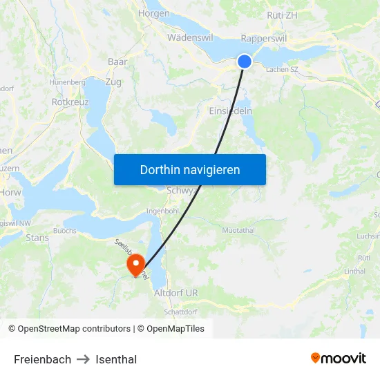 Freienbach to Isenthal map