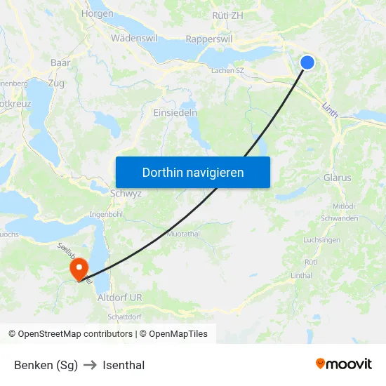 Benken (Sg) to Isenthal map