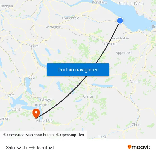 Salmsach to Isenthal map