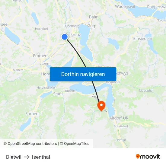 Dietwil to Isenthal map
