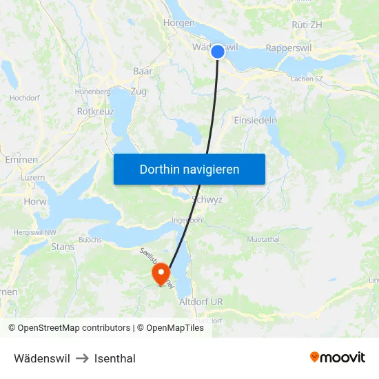 Wädenswil to Isenthal map