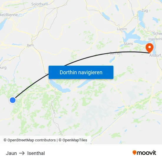 Jaun to Isenthal map