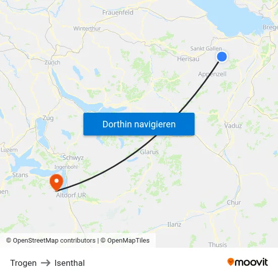 Trogen to Isenthal map