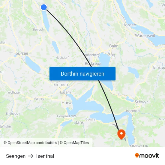 Seengen to Isenthal map