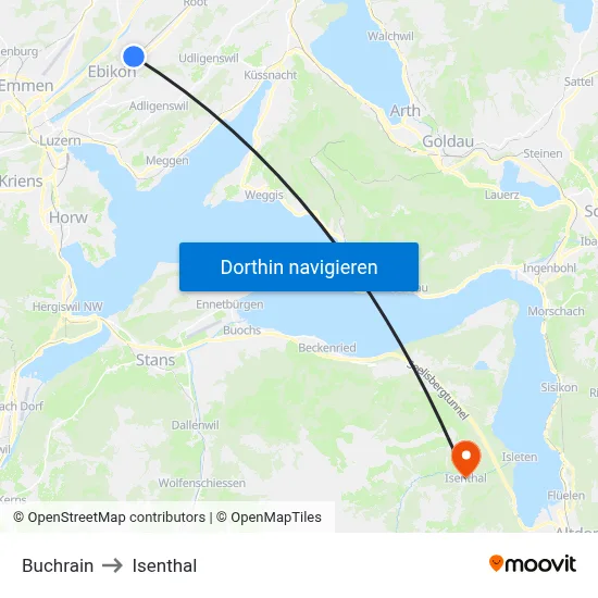 Buchrain to Isenthal map