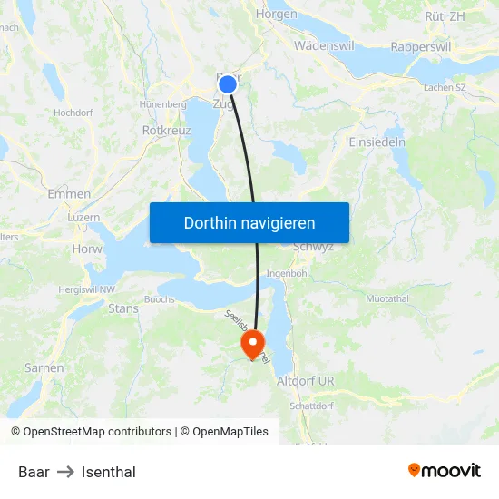 Baar to Isenthal map