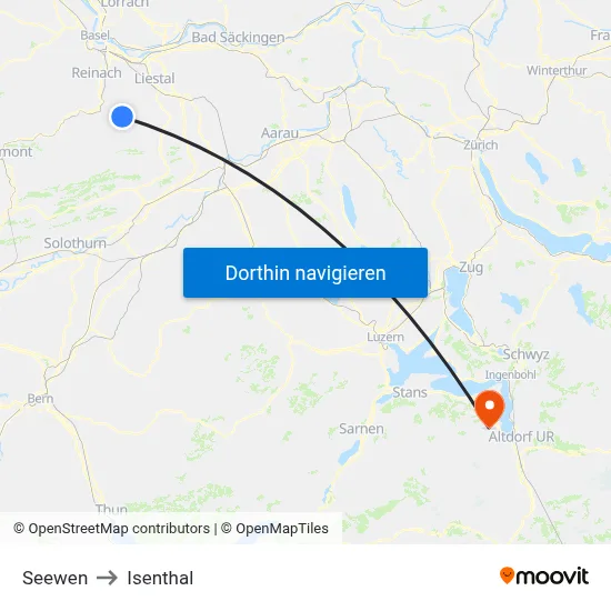 Seewen to Isenthal map