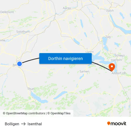 Bolligen to Isenthal map