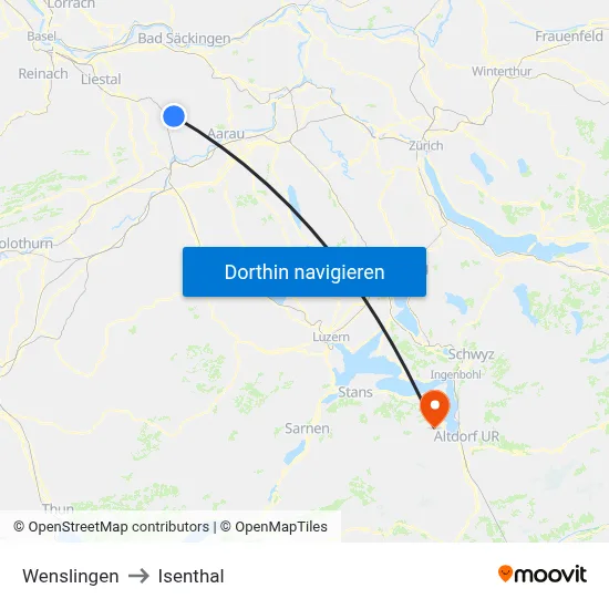 Wenslingen to Isenthal map