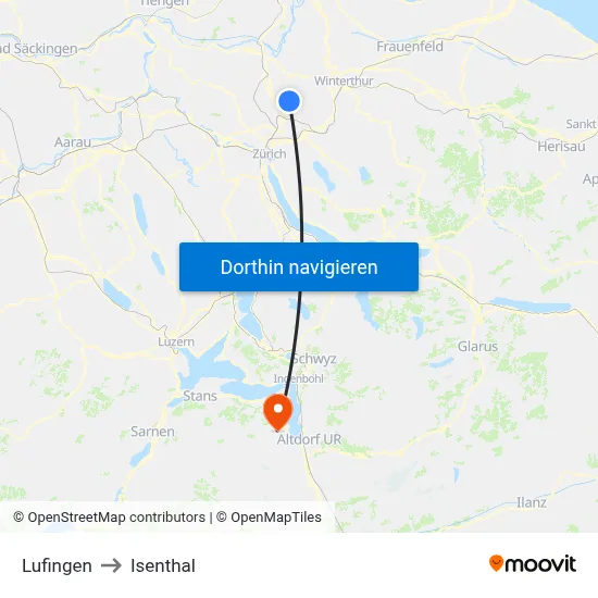 Lufingen to Isenthal map