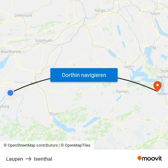 Laupen to Isenthal map
