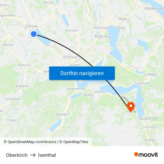 Oberkirch to Isenthal map
