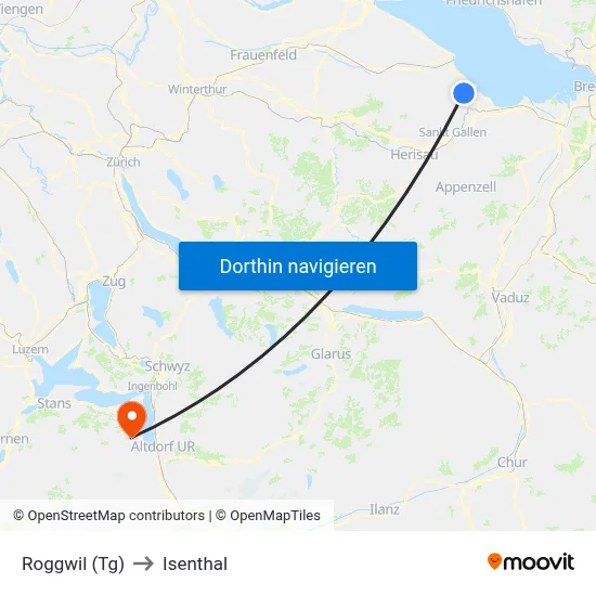 Roggwil (Tg) to Isenthal map