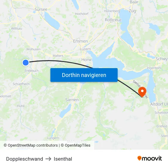 Doppleschwand to Isenthal map