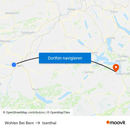 Wohlen Bei Bern to Isenthal map