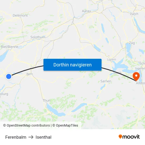 Ferenbalm to Isenthal map