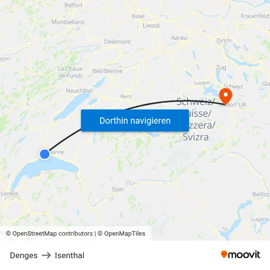 Denges to Isenthal map