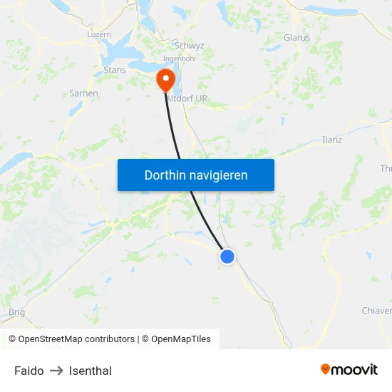 Faido to Isenthal map