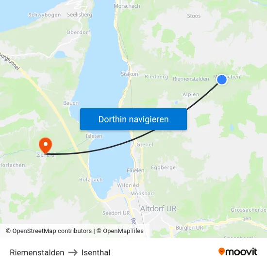 Riemenstalden to Isenthal map