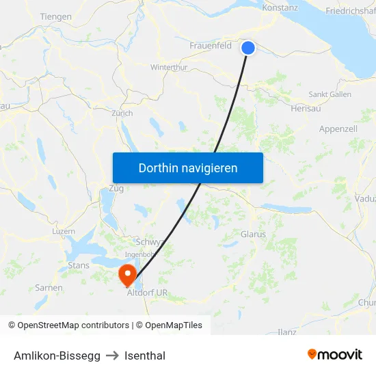 Amlikon-Bissegg to Isenthal map