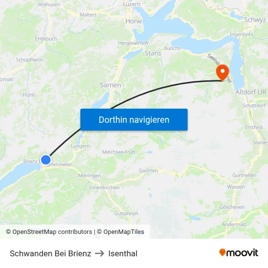Schwanden Bei Brienz to Isenthal map