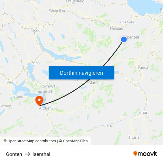 Gonten to Isenthal map