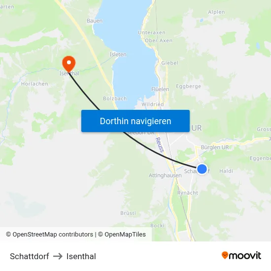 Schattdorf to Isenthal map