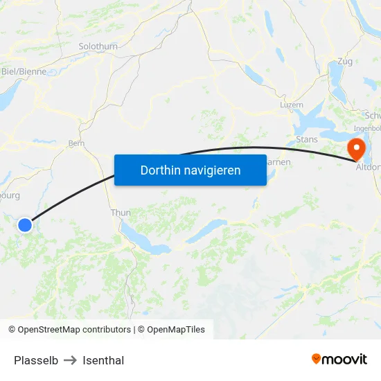 Plasselb to Isenthal map