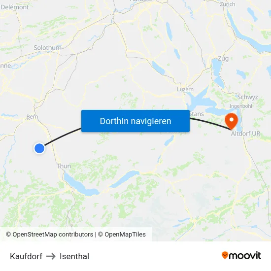 Kaufdorf to Isenthal map